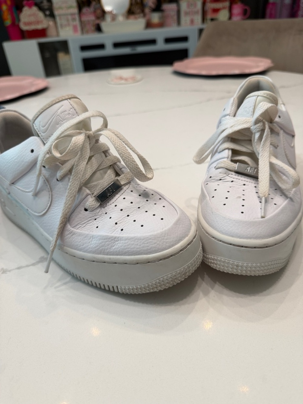 Nike White Low-Top Leather Sneakers